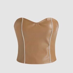 Living in Desert Leather Corset Top.